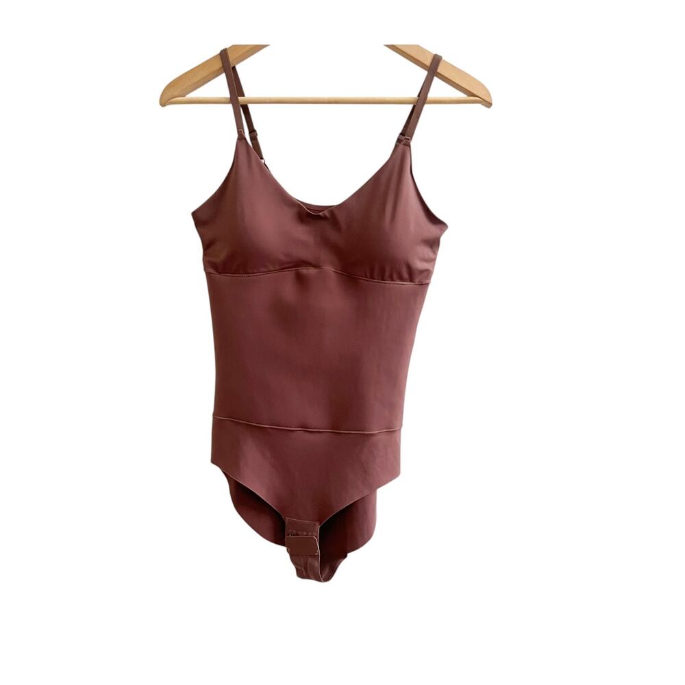 Curve Necessities Shapewear Camisole Bodysuit Women's Medium Brown Stretch